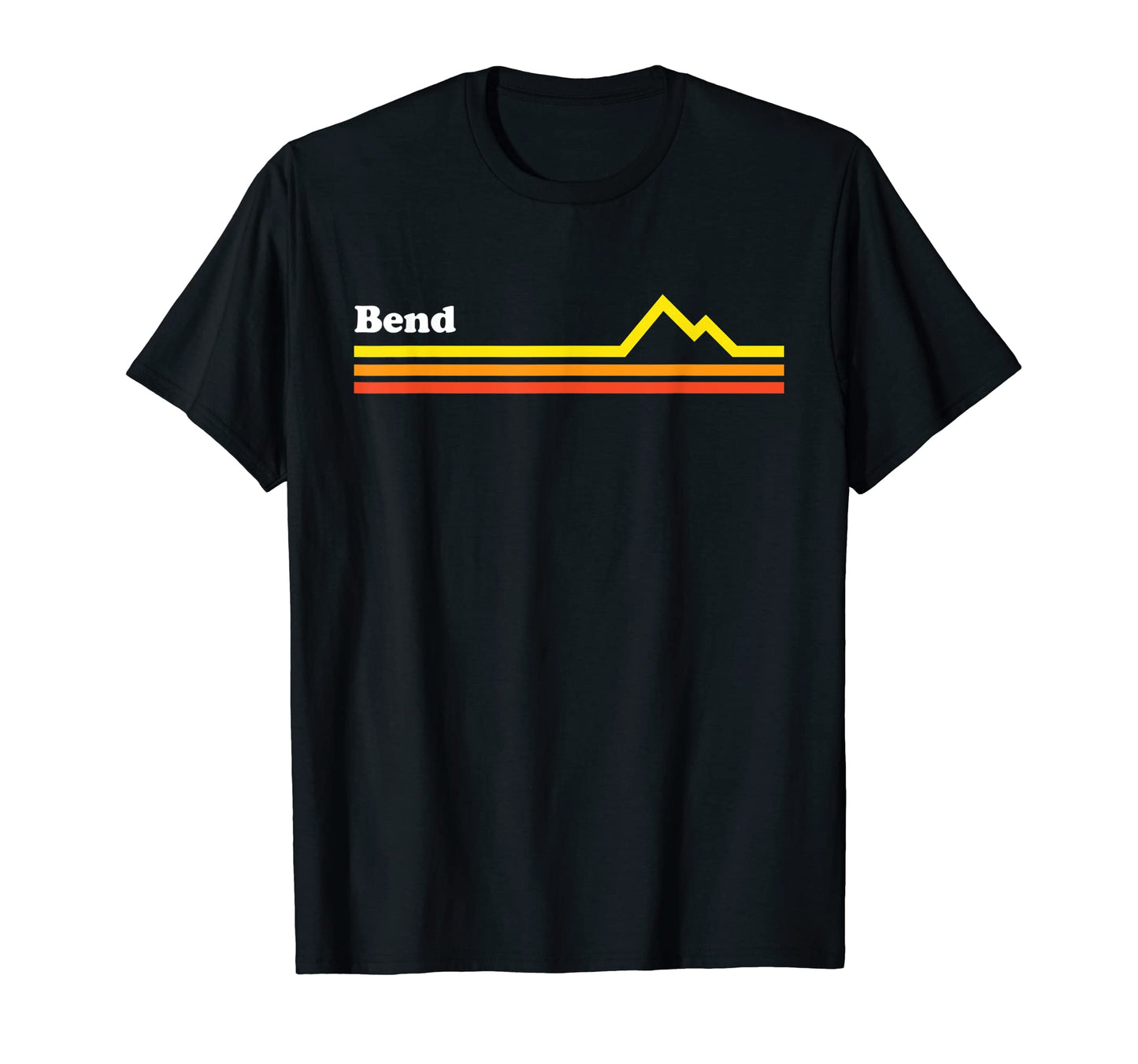 Bend Oregon Mountain Stripes T-Shirt - Minimalist Print Men Women - T-Shirt, Sweatshirt, Hoodie