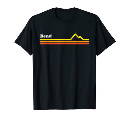 Bend Oregon Mountain Stripes T-Shirt - Minimalist Print Men Women - T-Shirt, Sweatshirt, Hoodie