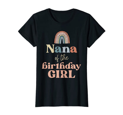 Womens Nana Birthday Boho Rainbow T-Shirt - Casual Everyday Wear Men Women - T-Shirt, Sweatshirt, Hoodie