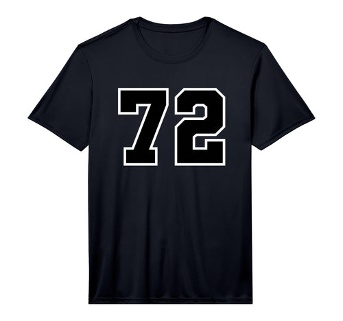 Number 72 Sports Team Varsity Number T-Shirt - Custom Art Print for Adults - T-Shirt, Sweatshirt, Hoodie