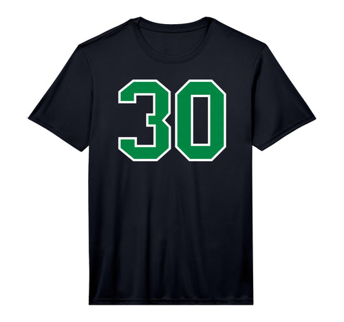 Green Sport Team Number 30 Performance T-Shirt - Novelty Apparel for Adults - T-Shirt, Sweatshirt, Hoodie