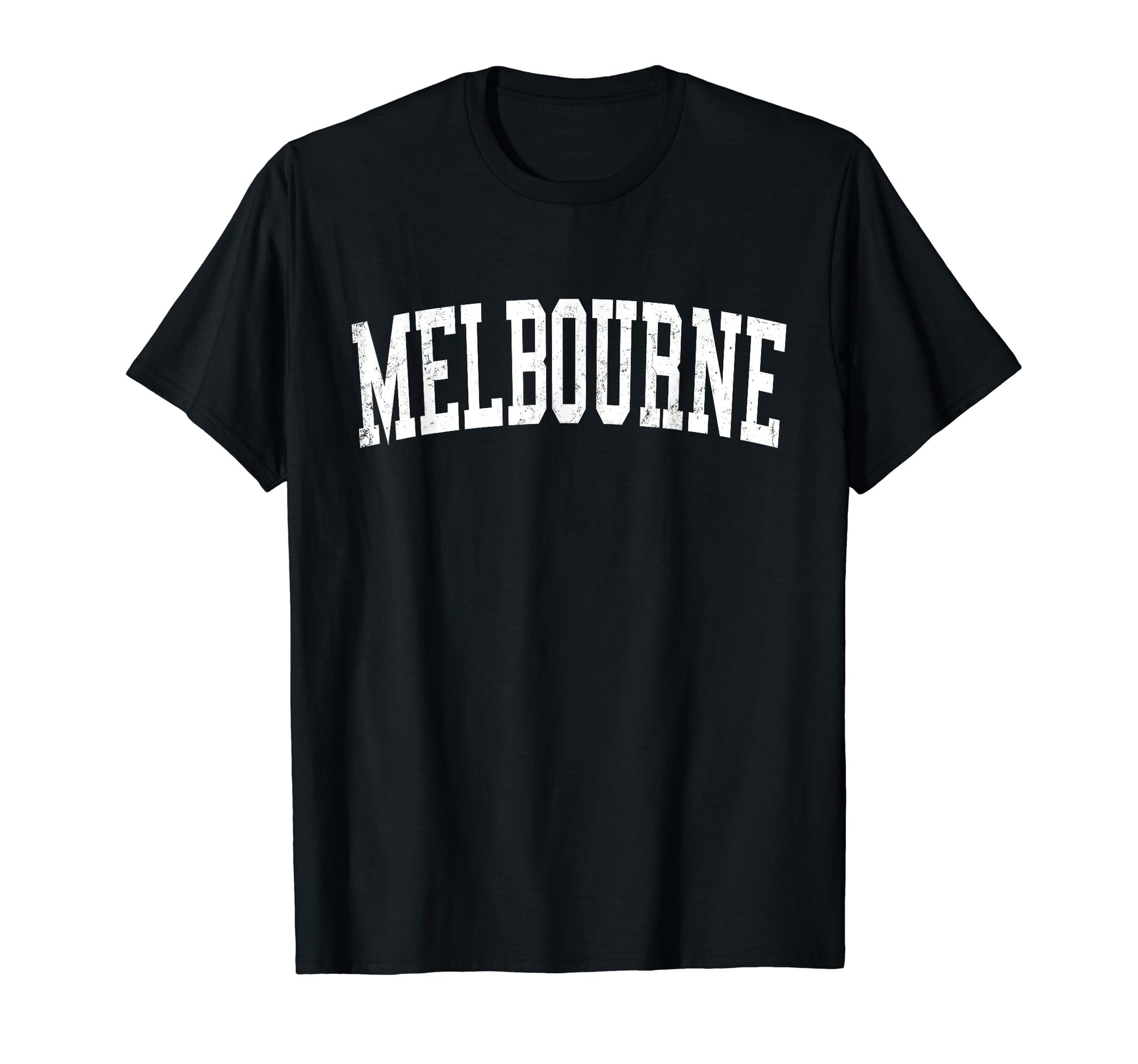 Melbourne Fl Distressed White Varsity T-Shirt - Unique Graphic Men Women - T-Shirt, Sweatshirt, Hoodie
