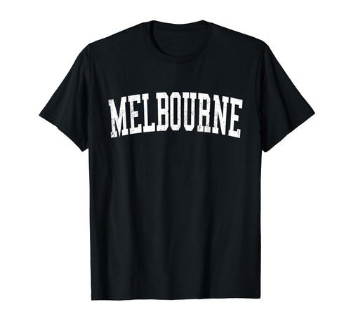 Melbourne Fl Distressed White Varsity T-Shirt - Unique Graphic Men Women - T-Shirt, Sweatshirt, Hoodie