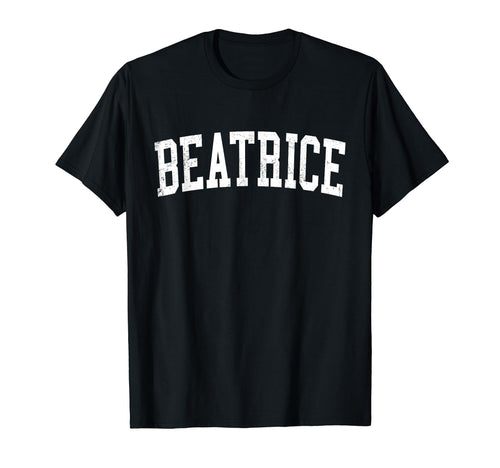 Beatrice Ne Distressed White Varsity T-Shirt - Trendy Graphic Unisex - T-Shirt, Sweatshirt, Hoodie