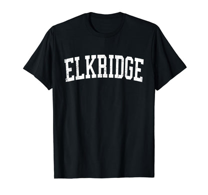Elkridge Md Distressed White Varsity T-Shirt - Aesthetic Graphic for Adults - T-Shirt, Sweatshirt, Hoodie