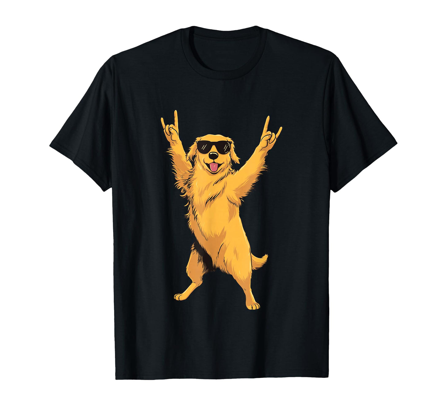 Golden Retriever Double Rock Signs T-Shirt - Fun Novelty Design Unisex - T-Shirt, Sweatshirt, Hoodie
