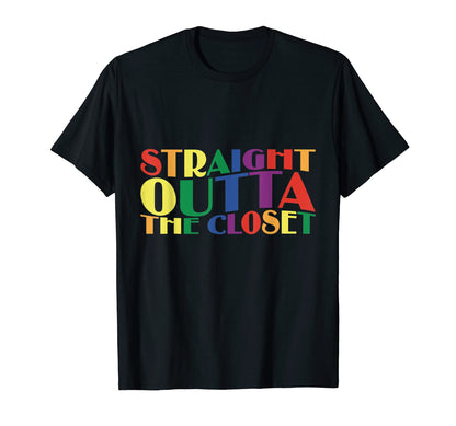 Gay Straight Outta Closet Lgbt Gay Pride T-Shirt - Custom Art Print Unisex - T-Shirt, Sweatshirt, Hoodie