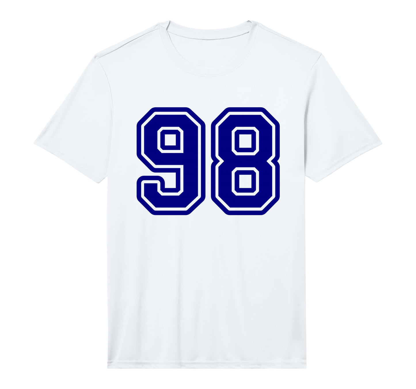 Blue Varsity Sports Team Number 98 T-Shirt - Minimalist Print Men Women - T-Shirt, Sweatshirt, Hoodie