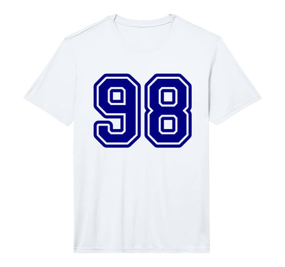 Blue Varsity Sports Team Number 98 T-Shirt - Minimalist Print Men Women - T-Shirt, Sweatshirt, Hoodie