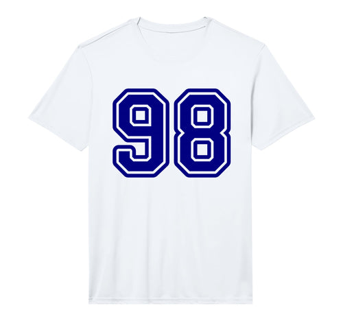 Blue Varsity Sports Team Number 98 T-Shirt - Minimalist Print Men Women - T-Shirt, Sweatshirt, Hoodie