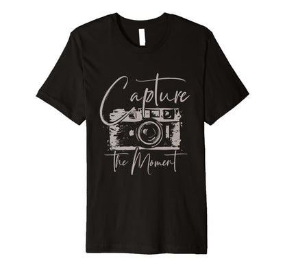 Capture Moment Photography Camera T-Shirt - Aesthetic Graphic for Adults - T-Shirt, Sweatshirt, Hoodie