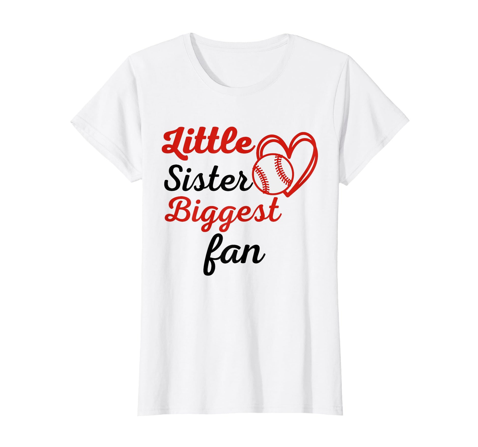 Little Sister Biggest Fan Baseball T-Shirt - Custom Art Print Men Women - T-Shirt, Sweatshirt, Hoodie