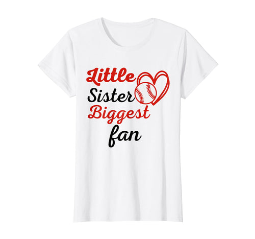 Little Sister Biggest Fan Baseball T-Shirt - Custom Art Print Men Women - T-Shirt, Sweatshirt, Hoodie
