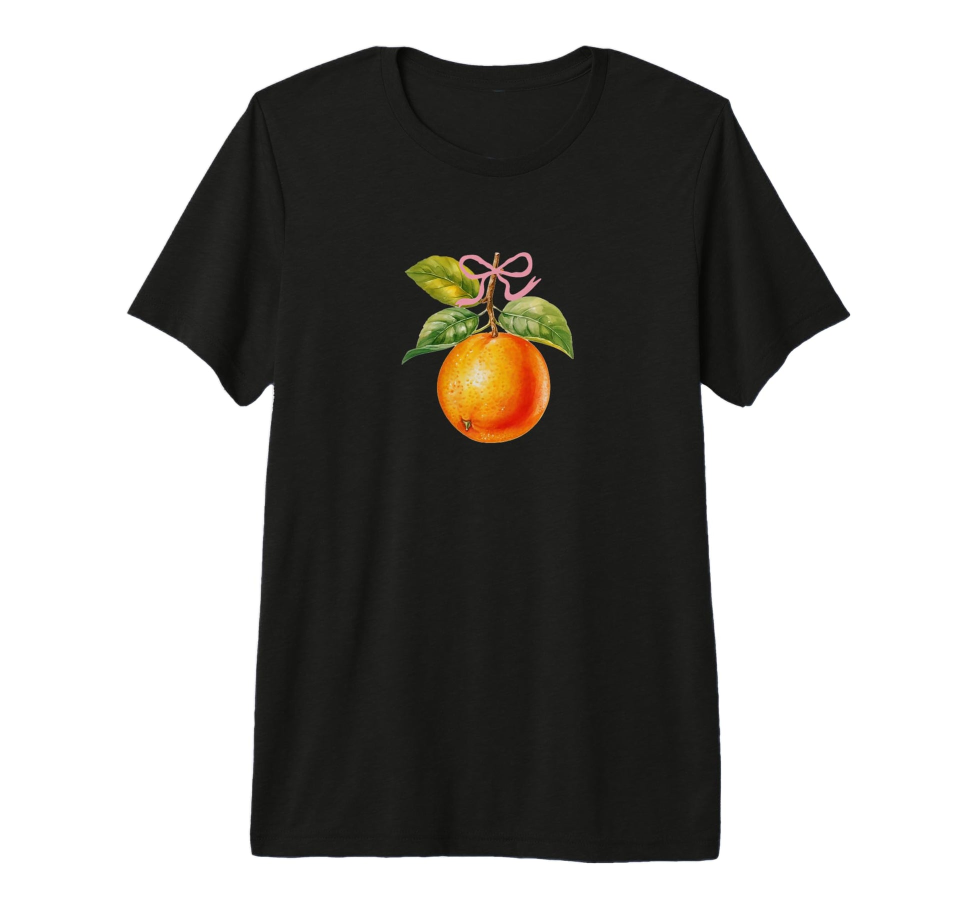Orange Fruit Coquette Bow Oranges Boho T-Shirt - Custom Art Print Unisex - T-Shirt, Sweatshirt, Hoodie