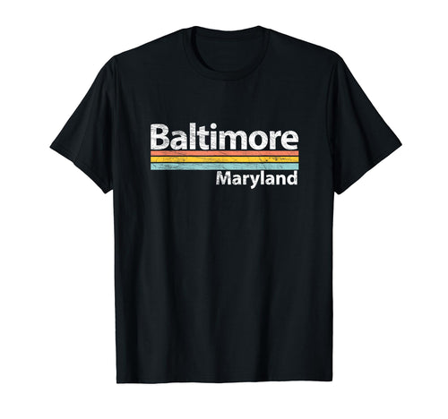 Baltimore Maryland Worn Stripes T-Shirt - Trendy Graphic Unisex - T-Shirt, Sweatshirt, Hoodie