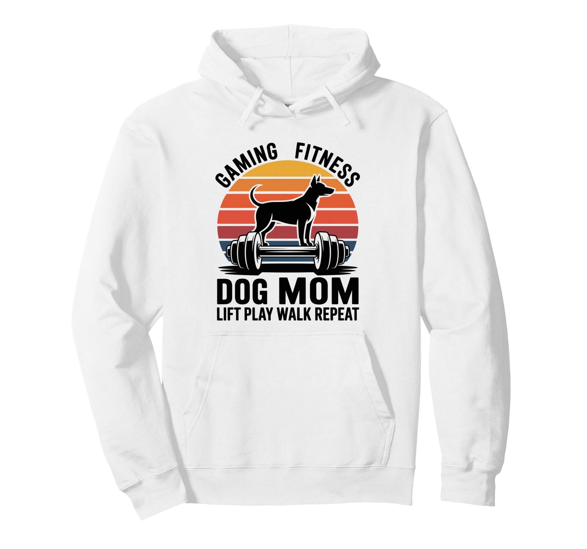 Gaming Fitness Dog Mom Lift Play Walk Hoodie - Novelty Apparel for Adults - T-Shirt, Sweatshirt, Hoodie