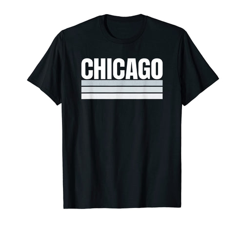 Chicago White Grey Striped Hometown T-Shirt - Trendy Graphic Men Women - T-Shirt, Sweatshirt, Hoodie