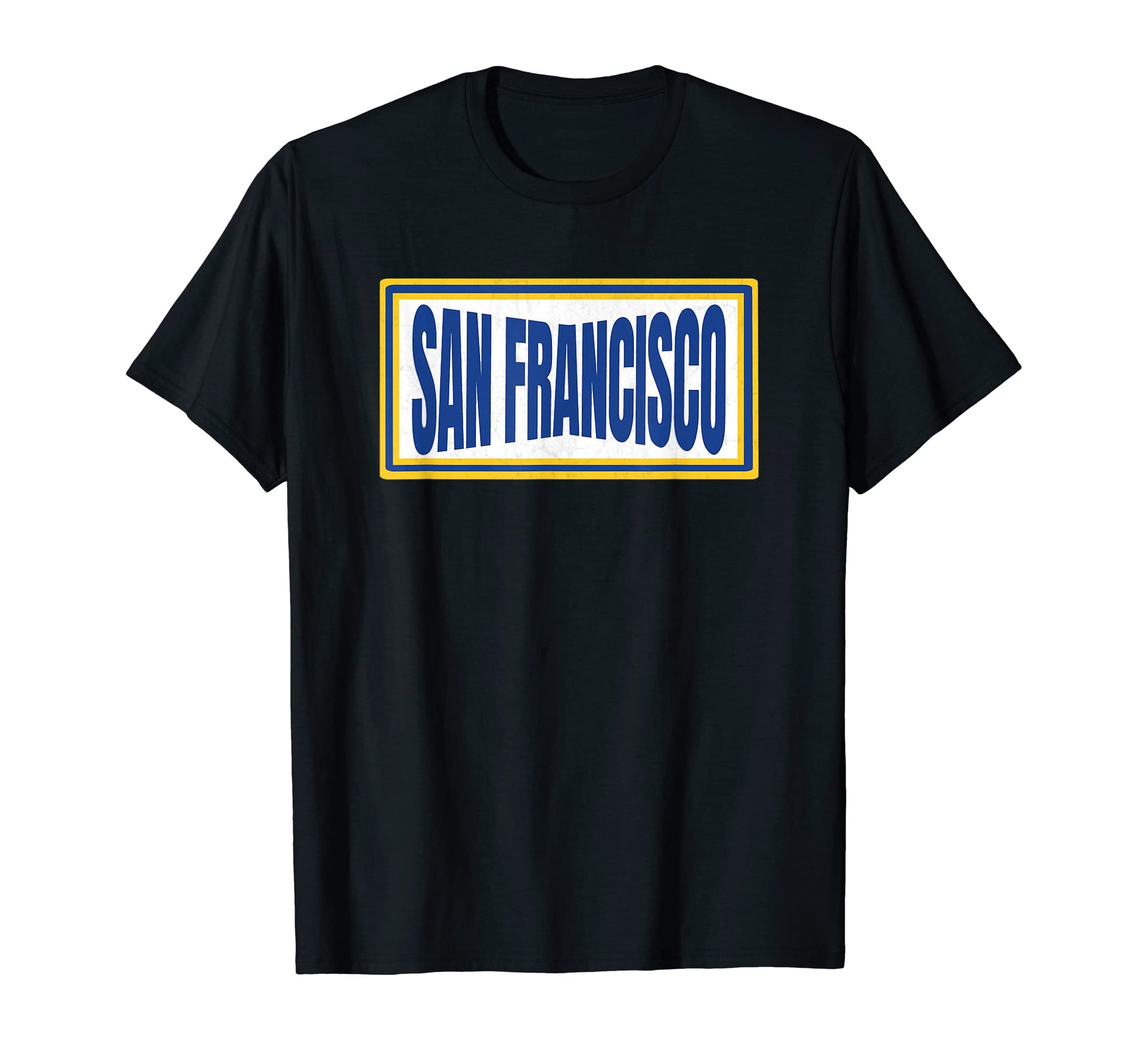 Blue San Francisco Blue Yellow Striped T-Shirt - Custom Art Print Unisex - T-Shirt, Sweatshirt, Hoodie