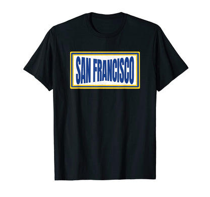 Blue San Francisco Blue Yellow Striped T-Shirt - Custom Art Print Unisex - T-Shirt, Sweatshirt, Hoodie