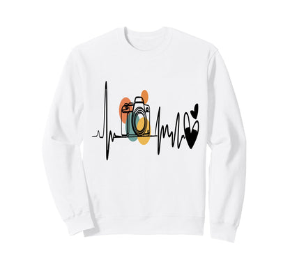 Womens Funny Camera Heartbeat Sweatshirt - Novelty Apparel Men Women - T-Shirt, Sweatshirt, Hoodie