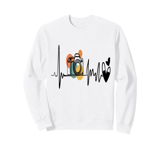 Womens Funny Camera Heartbeat Sweatshirt - Novelty Apparel Men Women - T-Shirt, Sweatshirt, Hoodie