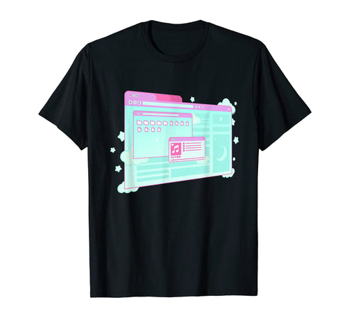 Vaporwave Aesthetic Kawaii E Desktop T-Shirt - Trendy Graphic for Adults - T-Shirt, Sweatshirt, Hoodie
