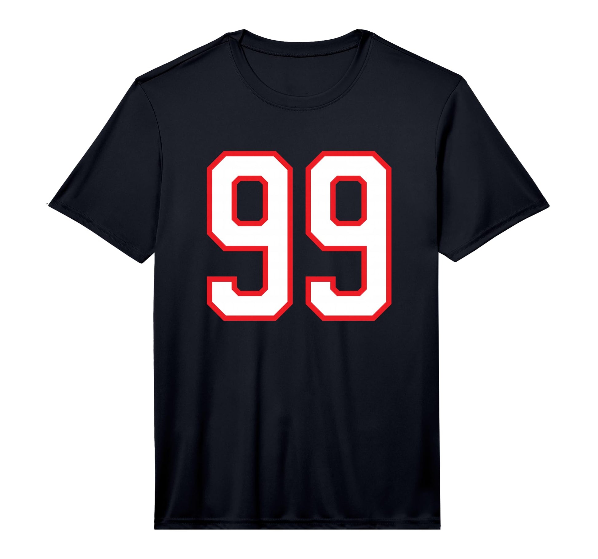 White Red Sports Team Number 99 T-Shirt - Custom Art Print for Adults - T-Shirt, Sweatshirt, Hoodie