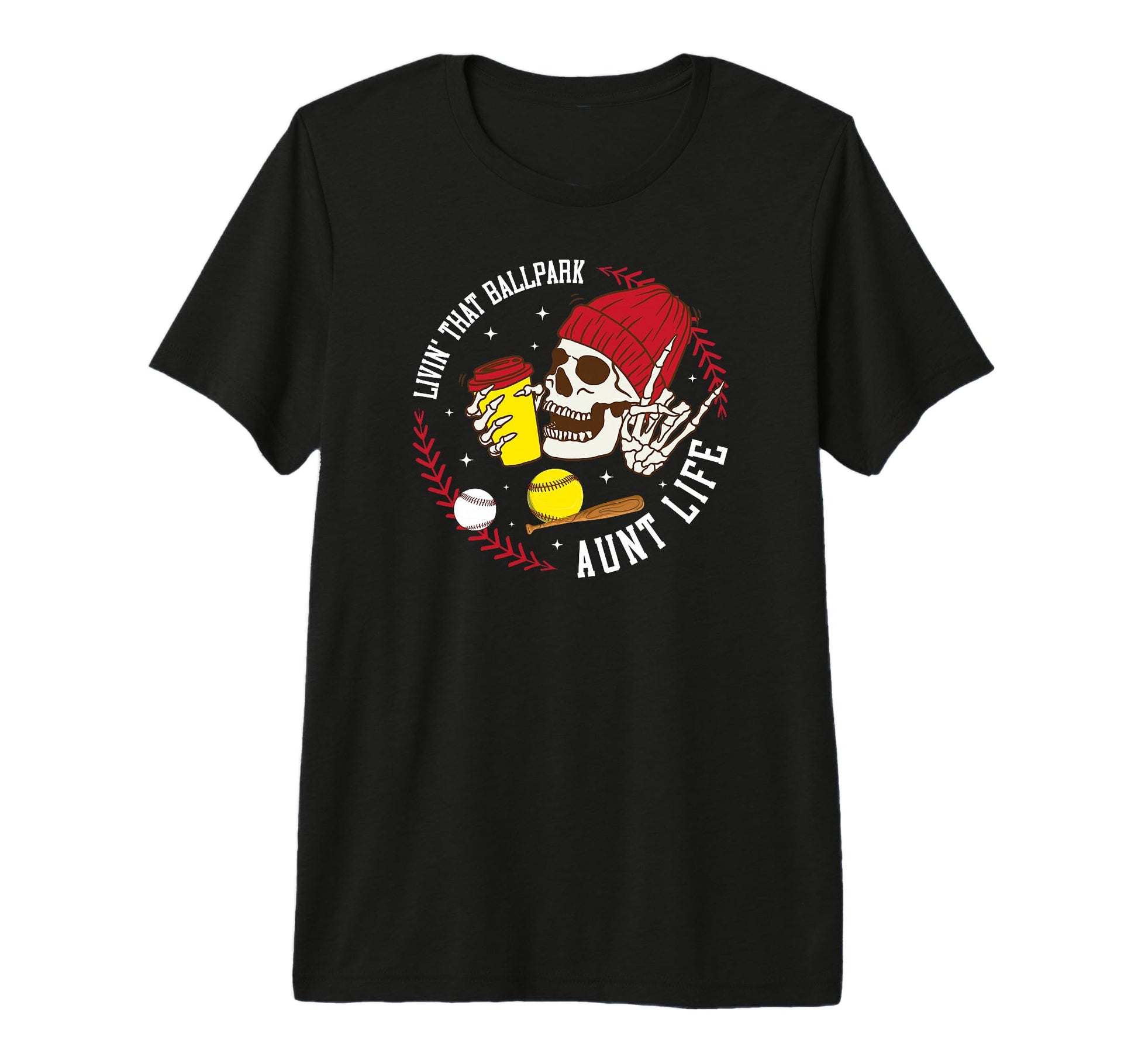 Livin That Ballpark Aunt Life Softball T-Shirt - Trendy Graphic Unisex - T-Shirt, Sweatshirt, Hoodie