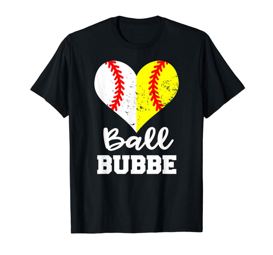 Ball Bubbe Heart Funny Baseball T-Shirt - Minimalist Print for Adults - T-Shirt, Sweatshirt, Hoodie