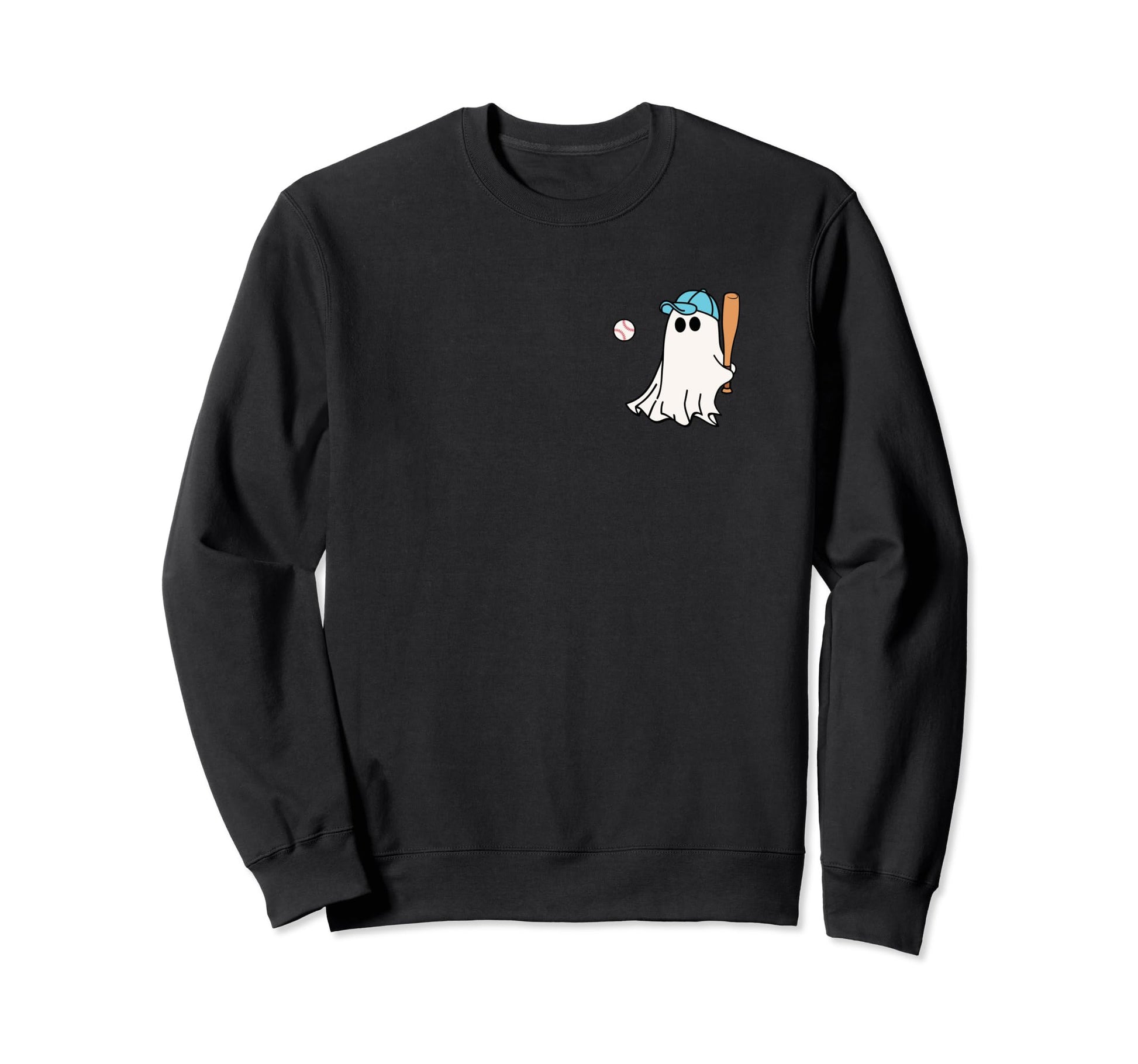 Baseball Halloween Baseball Ghost Sweatshirt - Trendy Graphic Men Women - T-Shirt, Sweatshirt, Hoodie