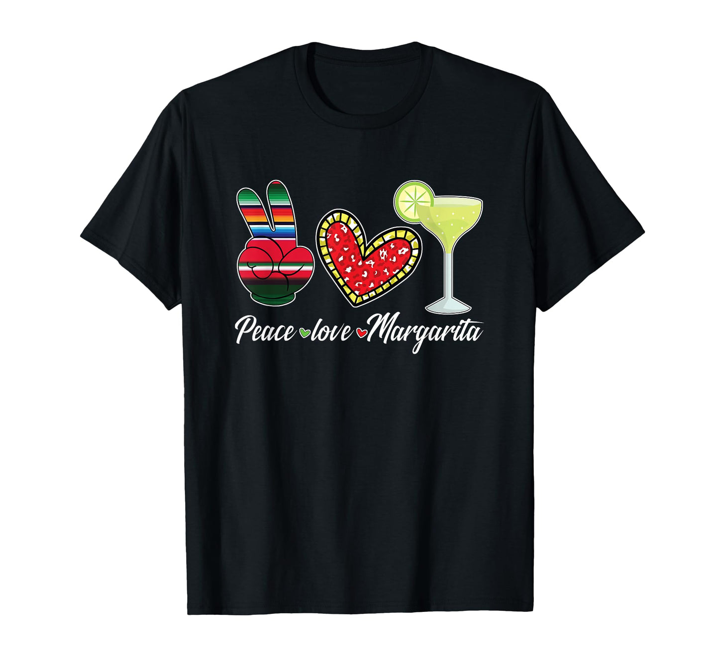 Peace Love Margarita Mexican Drink T-Shirt - Custom Art Print for Adults - T-Shirt, Sweatshirt, Hoodie