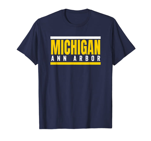 Striped Michigan Yellow White Striped T-Shirt - Trendy Graphic Unisex - T-Shirt, Sweatshirt, Hoodie
