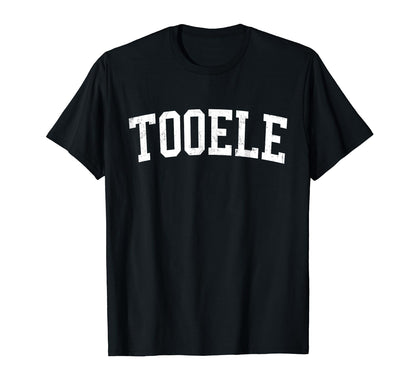 Tooele Ut Distressed White Varsity T-Shirt - Fun Novelty Design Unisex - T-Shirt, Sweatshirt, Hoodie