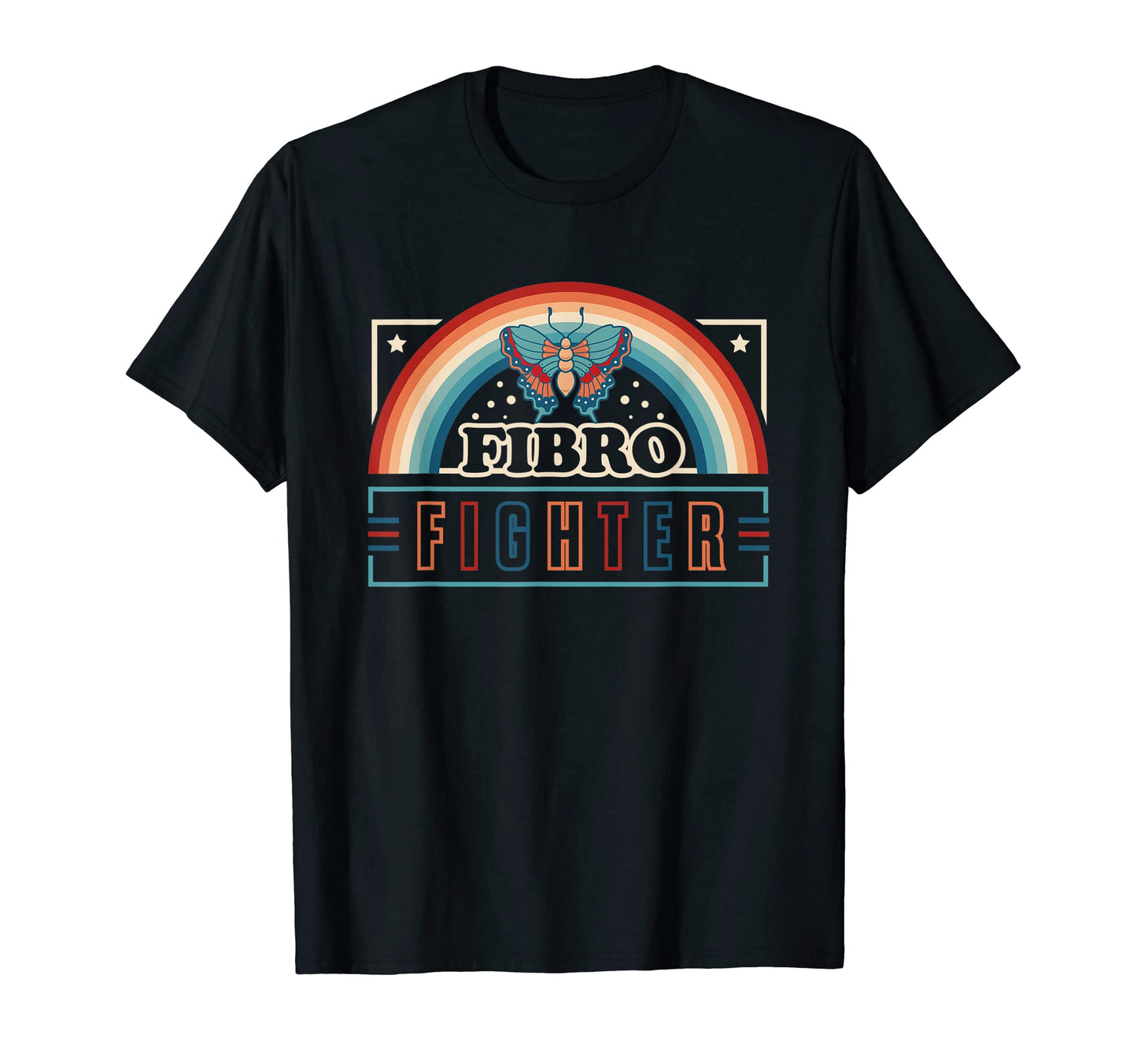 Fibromyalgia Fibro Fighter Rainbow T-Shirt - Unique Graphic Unisex - T-Shirt, Sweatshirt, Hoodie