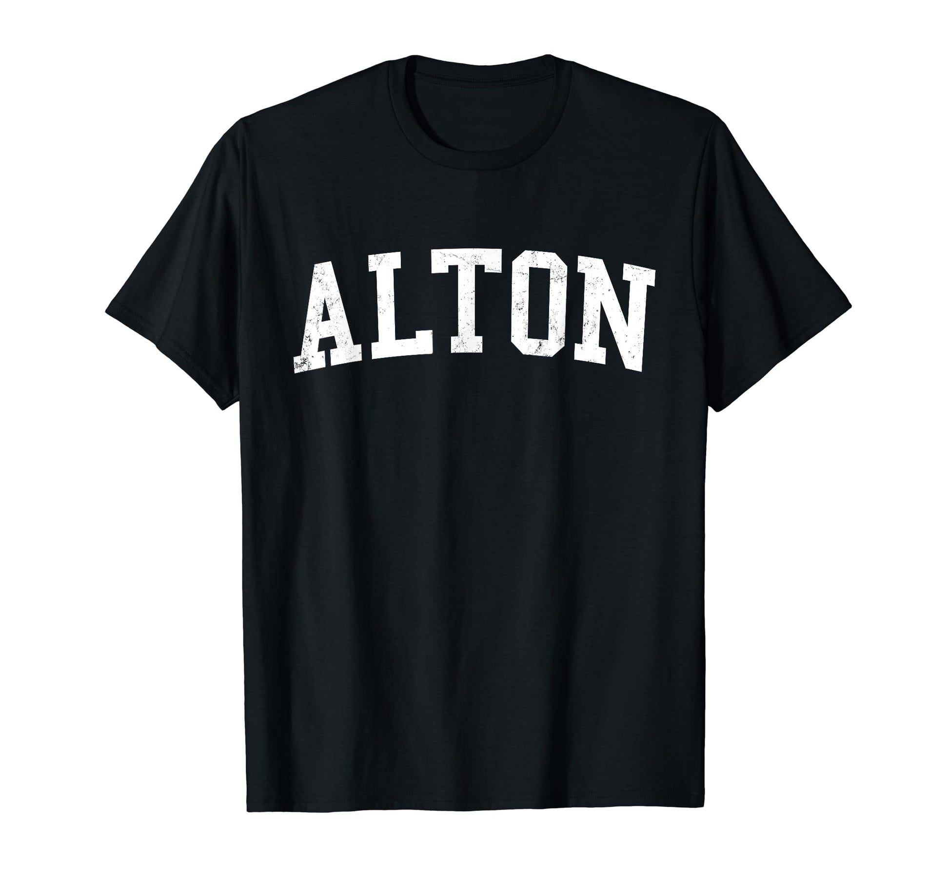 Alton Il Distressed White Varsity T-Shirt - Trendy Graphic for Adults - T-Shirt, Sweatshirt, Hoodie