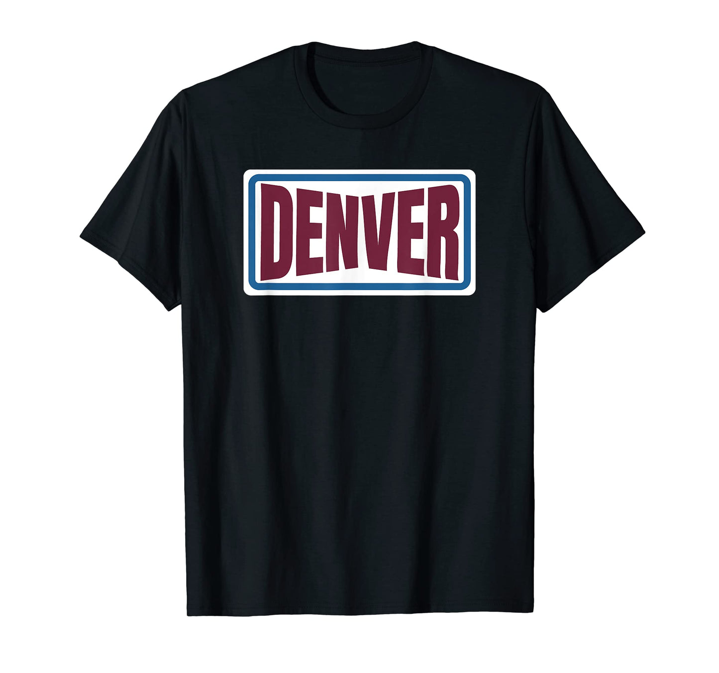 Denver Red Maroon Blue Stripe Denver T-Shirt - Novelty Apparel for Adults - T-Shirt, Sweatshirt, Hoodie