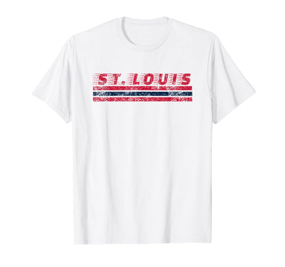 St Louis Missouri Weathered Stripe T-Shirt - Novelty Apparel Men Women - T-Shirt, Sweatshirt, Hoodie