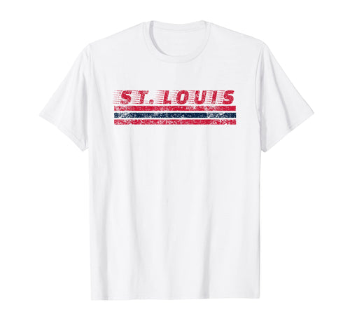 St Louis Missouri Weathered Stripe T-Shirt - Novelty Apparel Men Women - T-Shirt, Sweatshirt, Hoodie