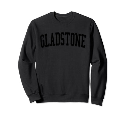 Gladstone Mo Distressed Black Varsity Sweatshirt - Trendy Graphic Men Women - T-Shirt, Sweatshirt, Hoodie