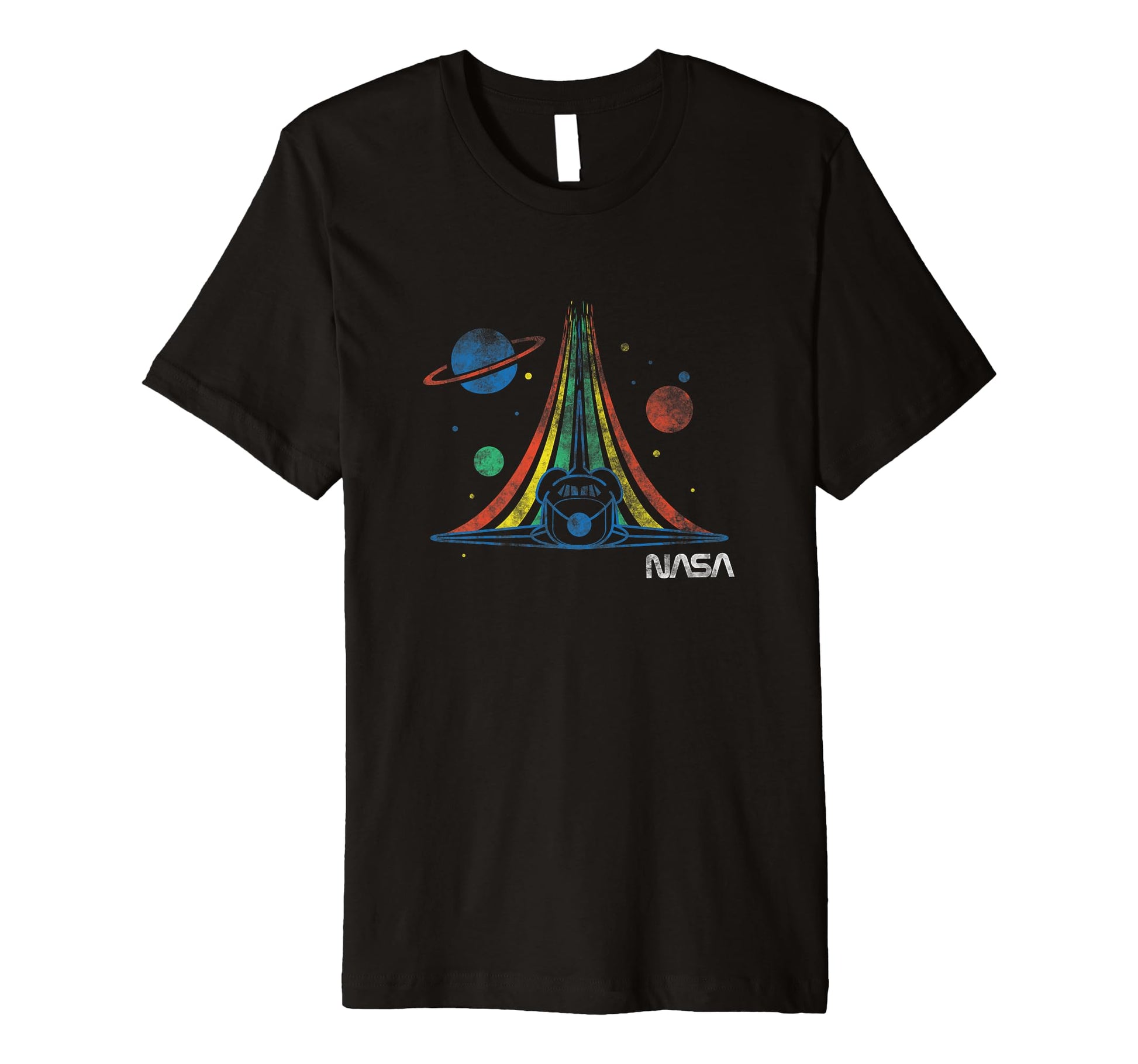 Nasa Space Shuttle Rainbow Stars Badge T-Shirt - Streetwear Style Men Women - T-Shirt, Sweatshirt, Hoodie