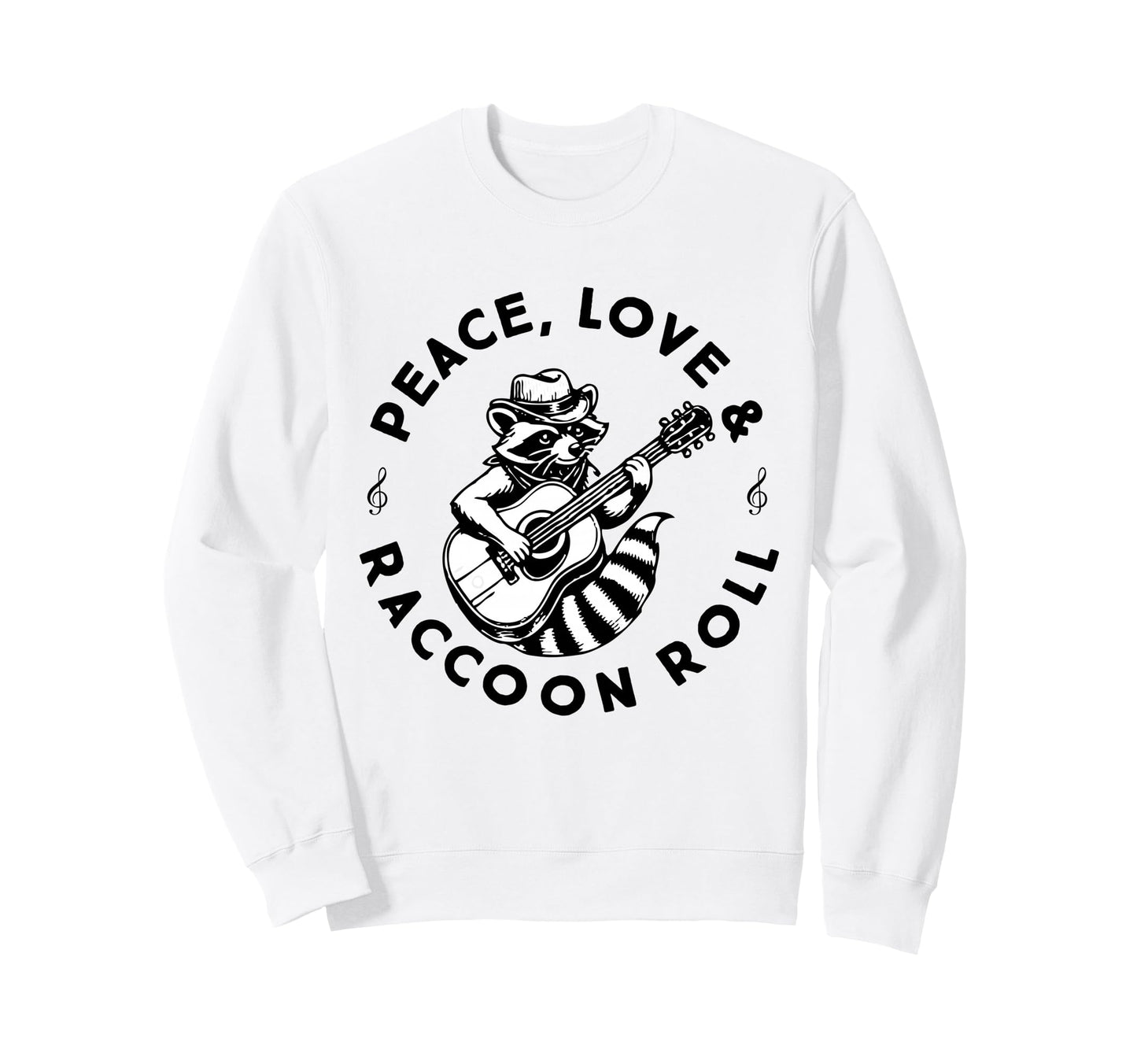 Raccoon Rock And Roll Music Sweatshirt - Casual Everyday Wear Unisex - T-Shirt, Sweatshirt, Hoodie