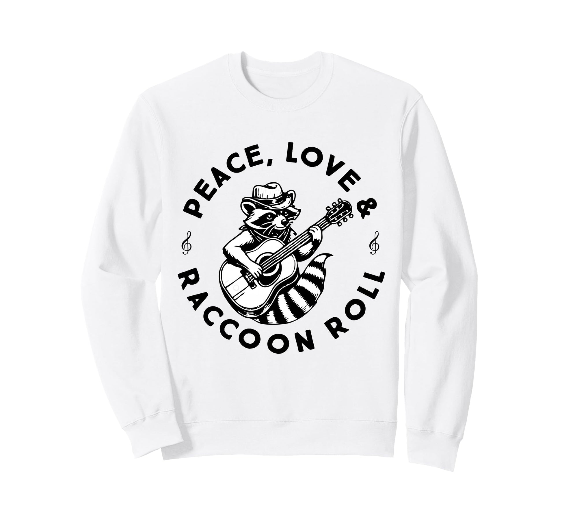 Raccoon Rock And Roll Music Sweatshirt - Casual Everyday Wear Unisex - T-Shirt, Sweatshirt, Hoodie