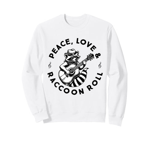 Raccoon Rock And Roll Music Sweatshirt - Casual Everyday Wear Unisex - T-Shirt, Sweatshirt, Hoodie