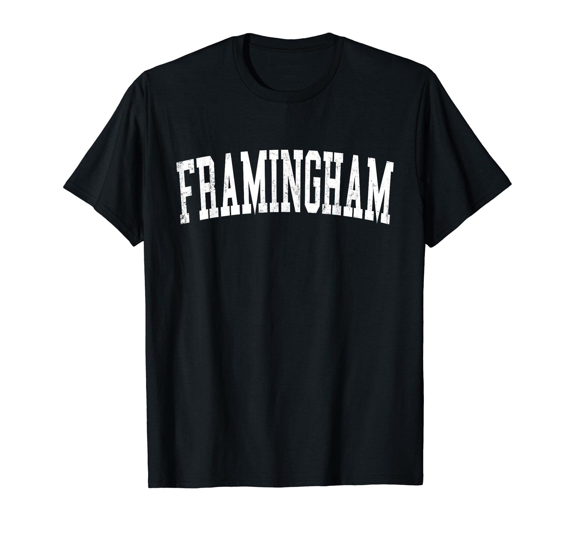 Framingham Ma Distressed White Varsity T-Shirt - Streetwear Style Men Women - T-Shirt, Sweatshirt, Hoodie
