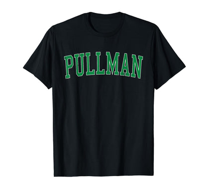 Pullman Wa Distressed Green Varsity T-Shirt - Minimalist Print Men Women - T-Shirt, Sweatshirt, Hoodie