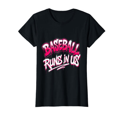 Baseball Runs Us Baseball Mama T-Shirt - Casual Everyday Wear for Adults - T-Shirt, Sweatshirt, Hoodie