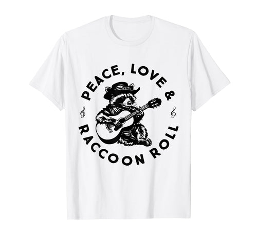 Raccoon Rock And Roll Music Raccoon T-Shirt - Custom Art Print for Adults - T-Shirt, Sweatshirt, Hoodie