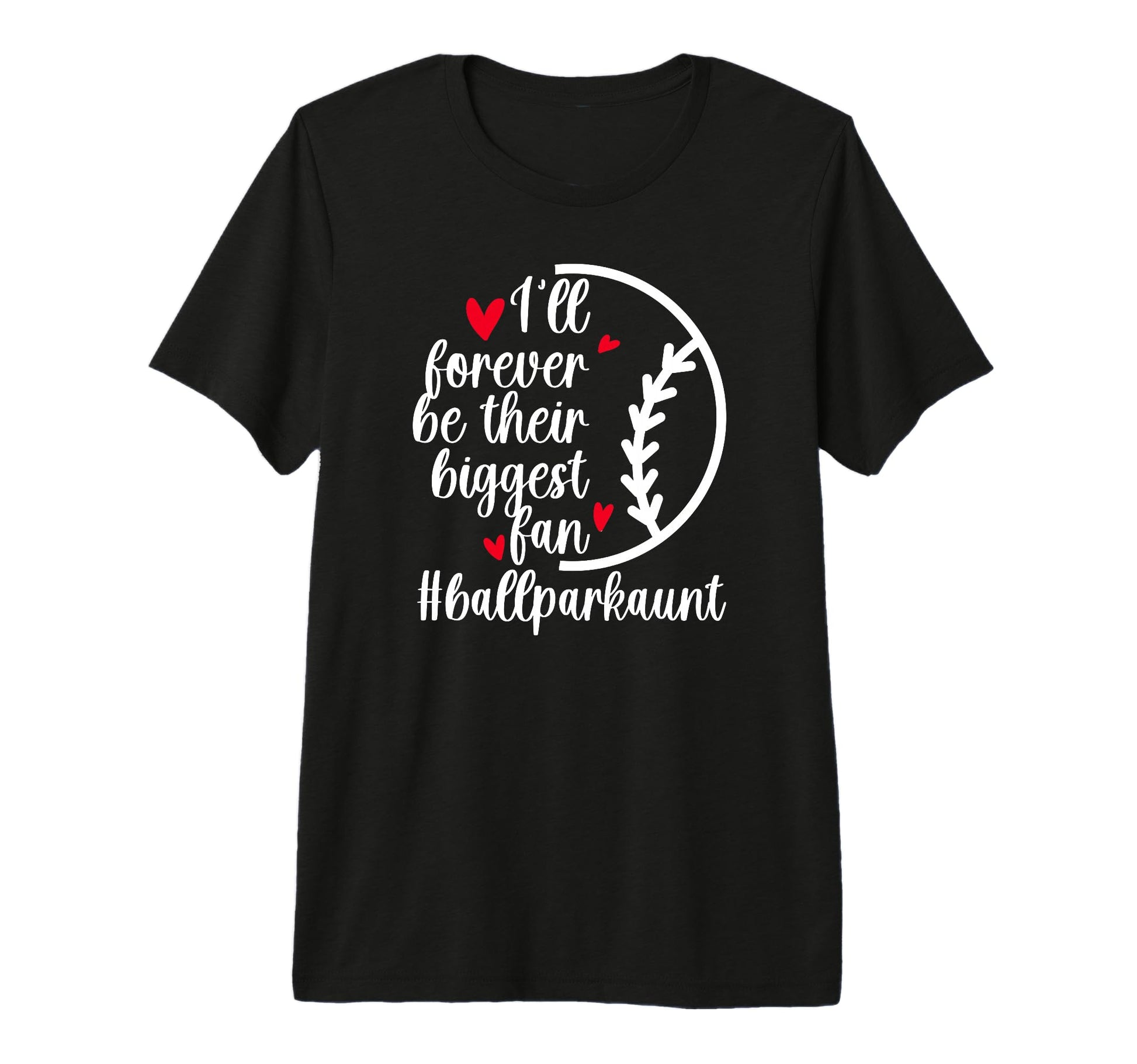 Their Biggest Fan Ballpark Aunt Softball T-Shirt - Unique Graphic Unisex - T-Shirt, Sweatshirt, Hoodie