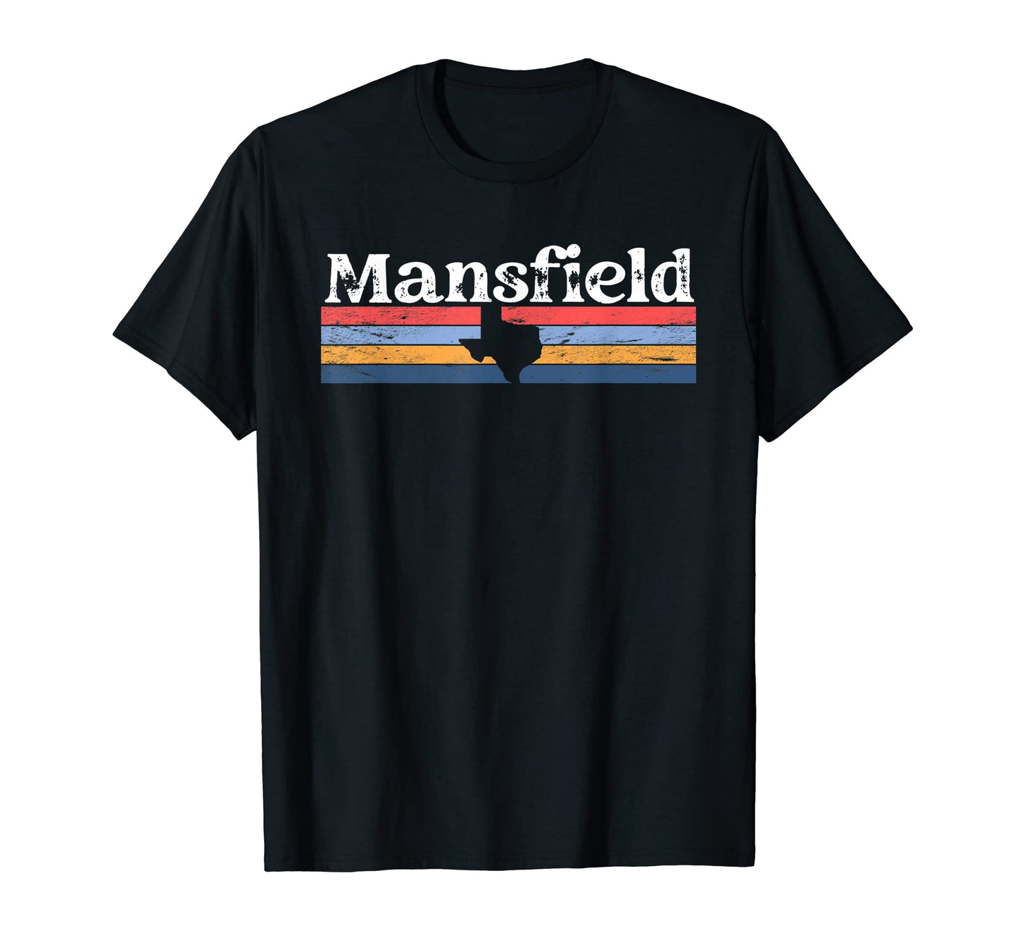 Mansfield Texas Tx Stripes State 70S T-Shirt - Custom Art Print Unisex - T-Shirt, Sweatshirt, Hoodie