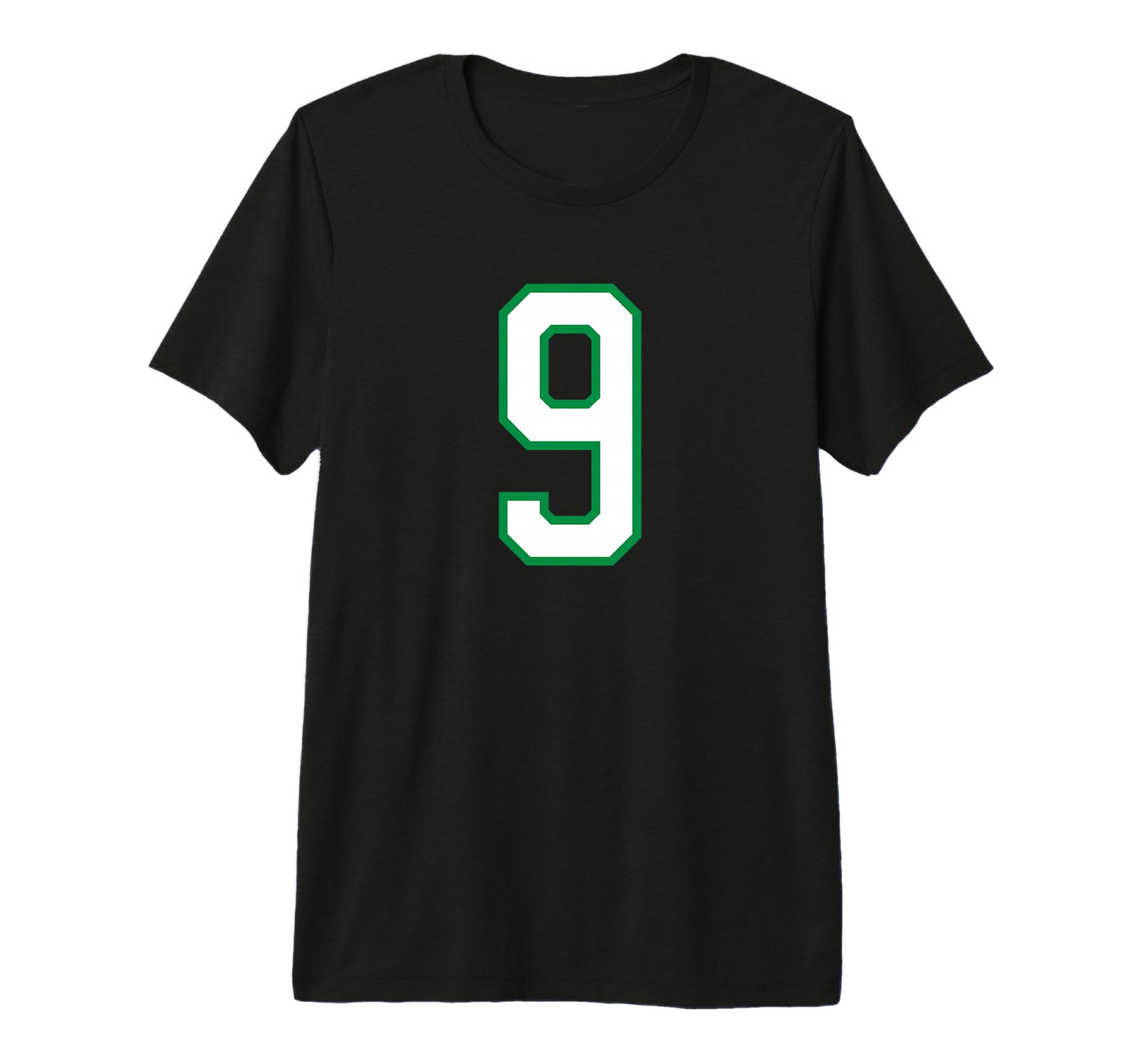 White Green Sport Team Number 9 Tri T-Shirt - Novelty Apparel Men Women - T-Shirt, Sweatshirt, Hoodie